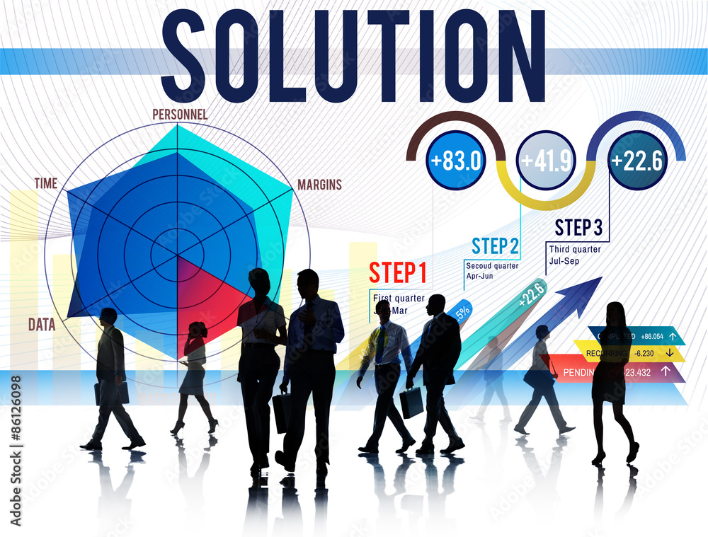 Poster solution problem solving business strategy concept