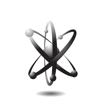 black atom or molecule icon sign vector