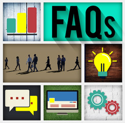 FAQs Guidance Answers Questions Feedback Concept