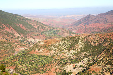 Fototapeta na wymiar the dades valley in atlas africa ground and red