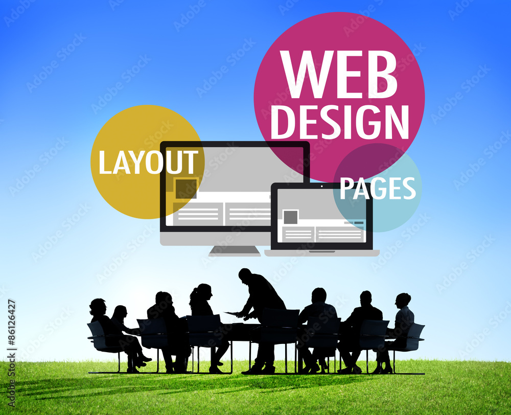 Poster web design content creative website responsive concept