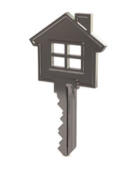 Silver house key