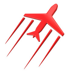 Red airplane symbol