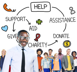 Help Assistance Support Donate Volunteer Concept