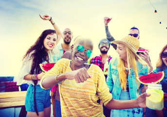 Teenagers Friends Beach Party Happiness Concept