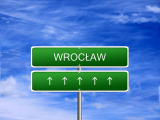 Obraz premium Wroclaw City Poland Sign