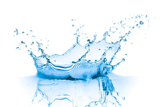 blue water splash, isolated