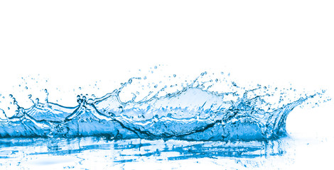 blue water splash, isolated