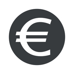Monochrome round euro icon
