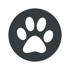 Fototapeta premium Monochrome round paw icon