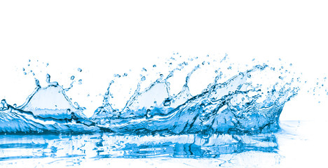 blue water splash, isolated