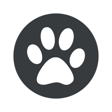 Monochrome round paw icon
