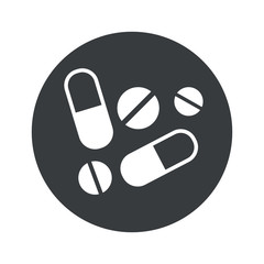 Monochrome round medicine icon