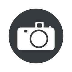 Monochrome round camera icon