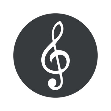 Monochrome round music icon