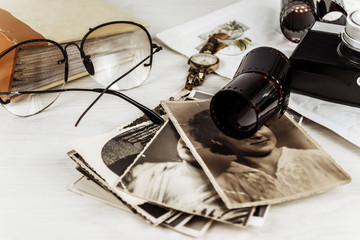 vintage, abstract, photo of a woman, time is running out, the clock, life