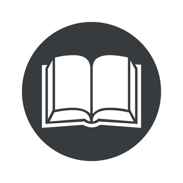 Monochrome round book icon
