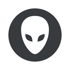 Monochrome round alien icon
