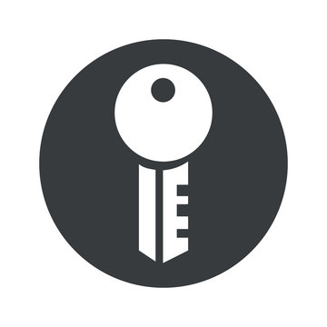 Monochrome round key icon