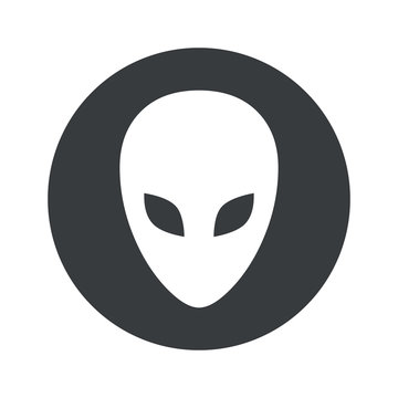 Monochrome round alien icon