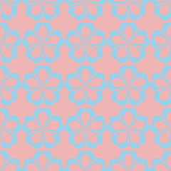 geometric seamless floral pattern pastel palette