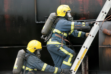 firefighters at large blaze
