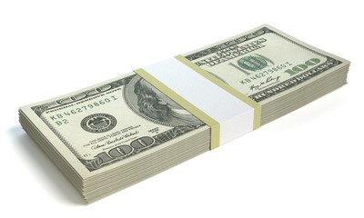 3d illustration of a stack of money