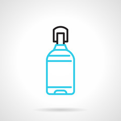 Blue line plastic bottle vector icon