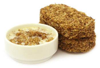 Oat cookies in milk