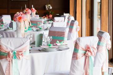 table set for wedding or another catered event dinner