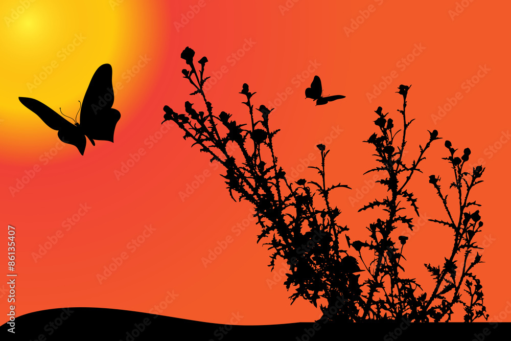 Canvas Prints Vector nature silhouette.