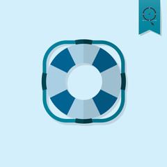 Fototapeta premium Summer and Beach Simple Flat Icon
