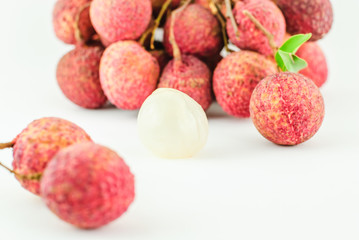 Red Litchi fruit isolated