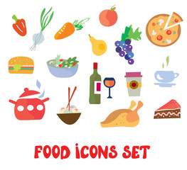 Food icons set -  funny design
