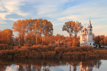 Russian church summer landscape