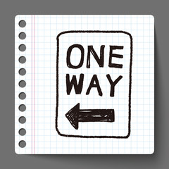 Fototapeta premium one way sign doodle