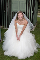 Lovely and beautiful bride looking at the camera