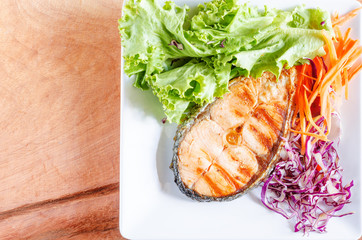 salmon steak food
