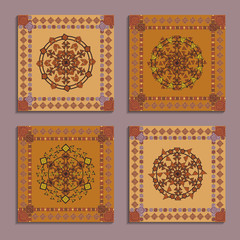 Set of cards with ethnic design