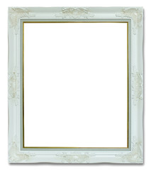 white picture frame isolated on white background