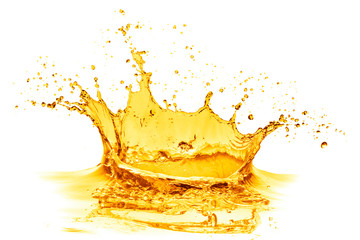 orange juice splash, isolated on white background