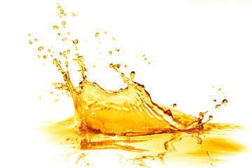 orange juice splash, isolated on white background