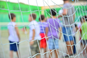 Conflict in front of the goal post
