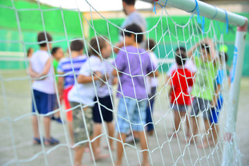 Conflict in front of the goal post