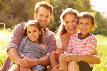 Fototapeta premium Family relaxing together outdoors