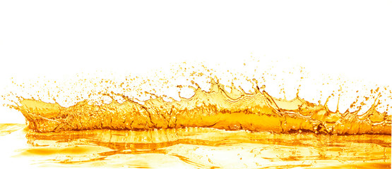 orange juice splash, isolated on white background