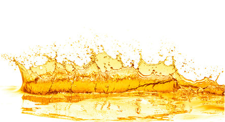 orange juice splash, isolated on white background
