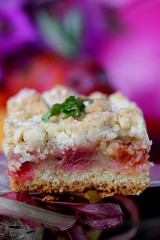 cake with red and violet fruits