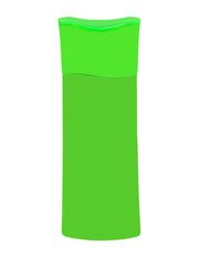 Green cosmetics container isolated on white background.