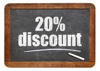 Obraz premium twenty percent discount blackboard sign